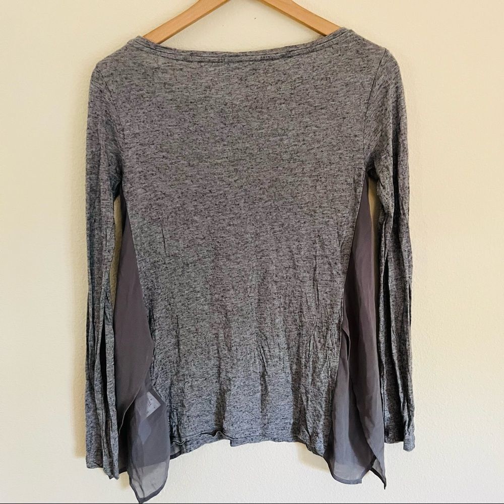 All saints Women's Gray Long Sleeve Side Slit Top Size Small - Picture 6 of 9